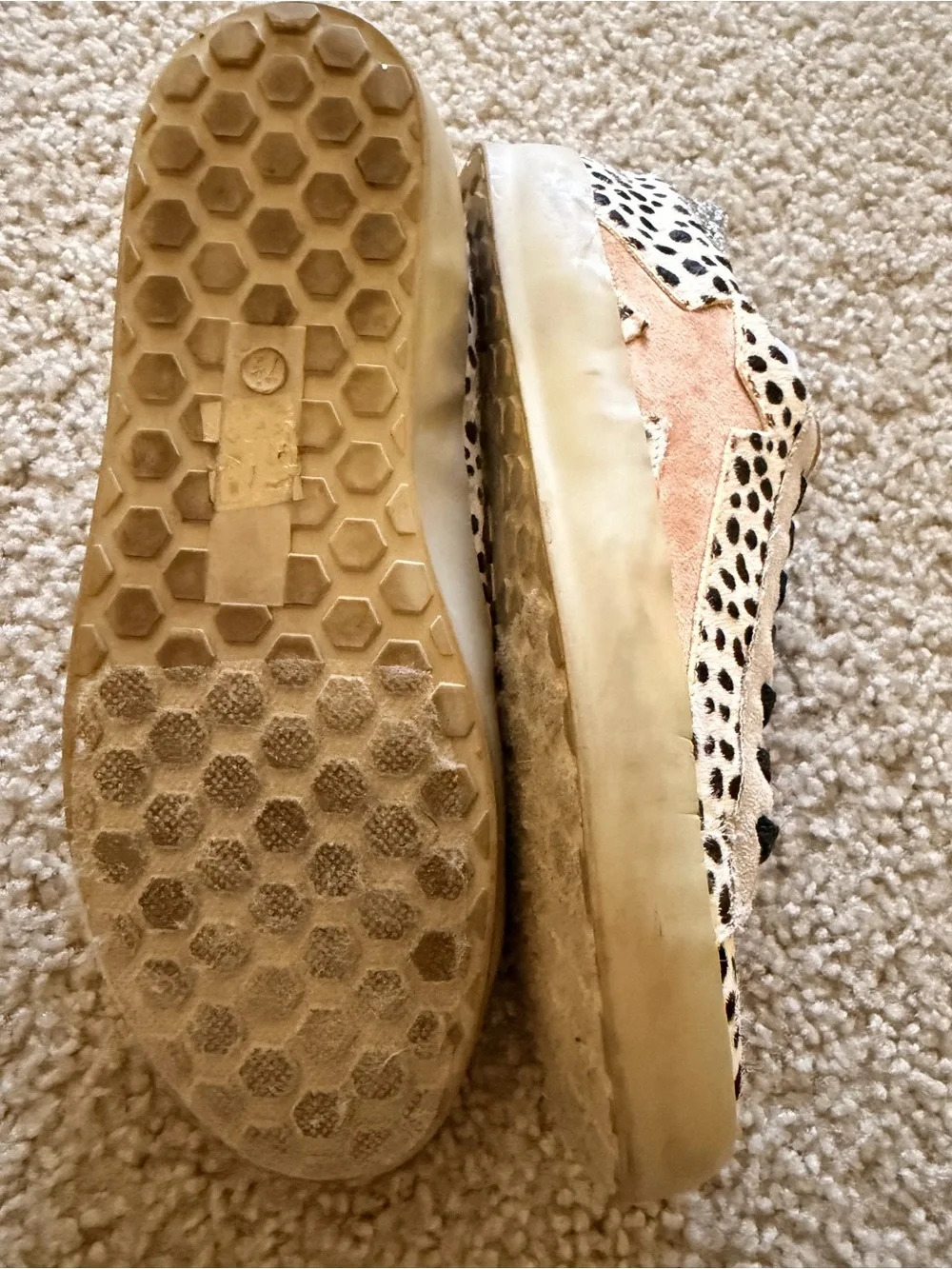Sabina Leopard Spot Star Sneakers in Black, White & Tan